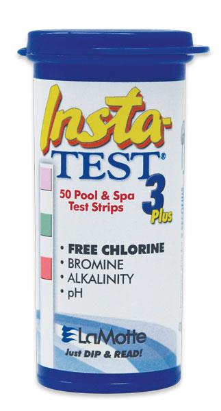Lamotte Insta-TEST 3 Plus : Pool & Spa Test Strip (Free Chlorine, Bromine, Alkalinity, pH),แผ่นทดสอบ,แถบทดสอบ,Free Chlorine,Bromine,Alkalinity,pH,ชุดทดสอบน้ำ,Test Strip,Pool & Spa Test Strip,Lamotte,Energy and Environment/Water Treatment