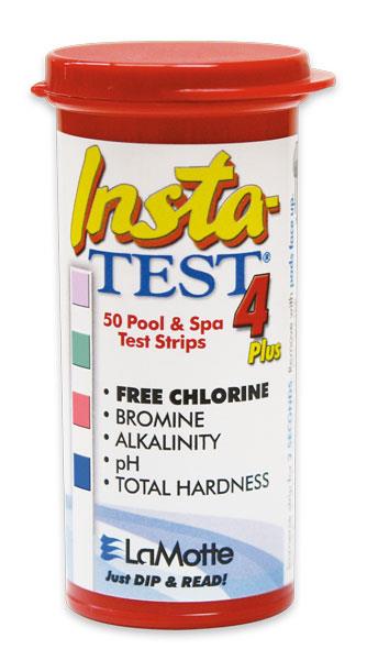 Lamotte Insta-TEST 4 Plus : Pool & Spa Test Strip (Free Chlorine, Bromine, Alkalinity, pH, Total Hardness),แผ่นทดสอบ,แถบทดสอบ,Free Chlorine,Bromine,Alkalinity,pH,Total Hardness,ชุดทดสอบน้ำ,Test Strip,Pool & Spa Test Strip,Lamotte,Energy and Environment/Water Treatment
