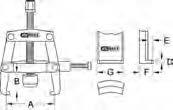 Universal bearing ring puller 2 arm with clamping yoke