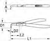 Circlip pliers for internal circlips, angled