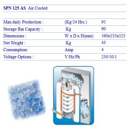 เครื่องทำน้ำแข็งเกล็ด (Flake Ice) SIMAG รุ่น SPN125 AS 