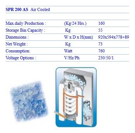 เครื่องทำน้ำแข็งเกล็ด (Flake Ice) SIMAG รุ่น SPN200 AS
