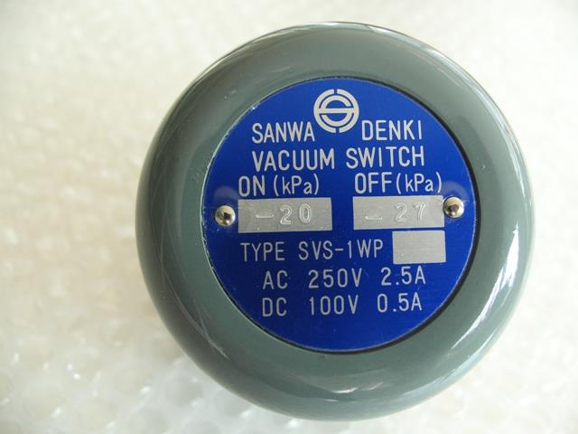 SANWA DENKI Vacuum Switch SVS-1WP-A, ON/-20KPa, OFF/-27KPa, G3/8, ZDC2