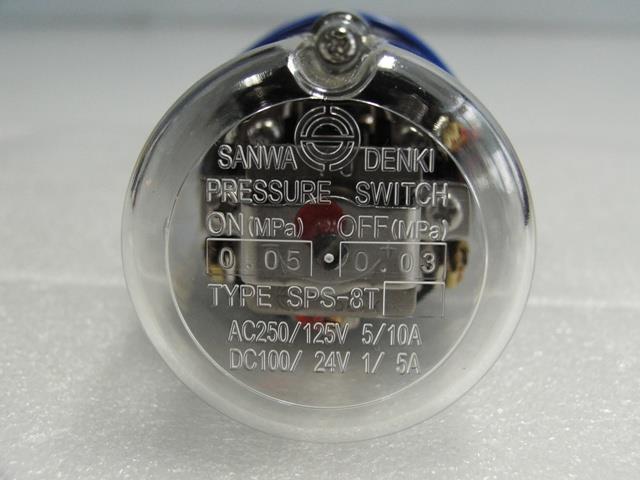 SANWA DENKI Pressure Switch SPS-8T-A, ON/0.05MPa, OFF/0.03MPa, Rc1/4, ZDC2