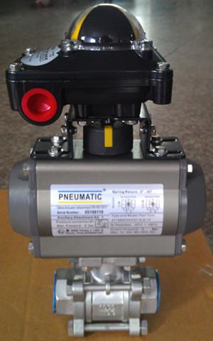 NPT 3 way ball valve with pneumatic Control actuator