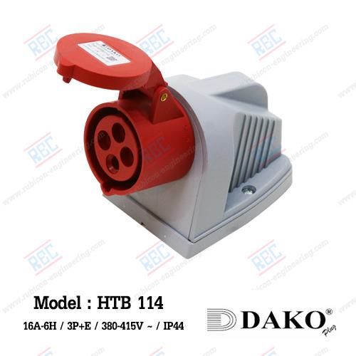 HTB 114    เพาเวอร์ปลั๊กเต้ารับติดผนังแบบลอย  (3P+E) 16A / 380-415V ~/ IP44