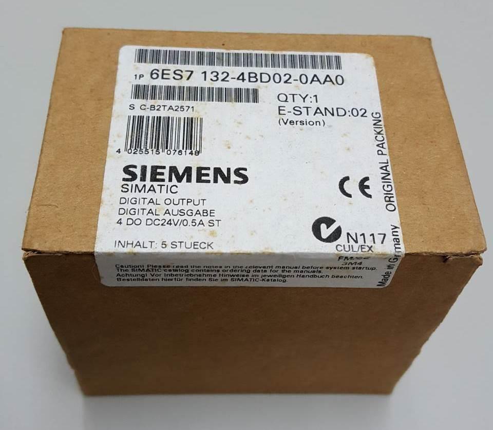 6ES7 132-4BD02-0AA0,6ES7 132-4BD02-0AA0 SIMATIC DP, 5 ELECTRON. MODULES FOR ET 200S, 4 DO STANDARD DC 24V/0.5A, 15 MM WIDTH, 5 PIECES PER PACKAGING UNIT,"SIEMENS",Automation and Electronics/Access Control Systems