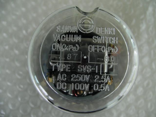 SANWA DENKI Vacuum Switch SVS-1-C, ON/-87kPa, OFF/-80kPa, G1/4, ZDC2