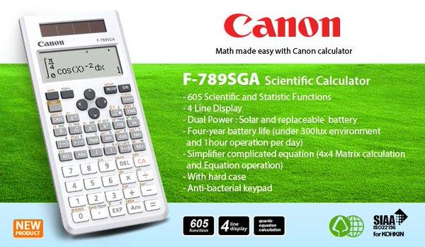 เครื่องคิดเลขวิทยาศาสตร์ Canon รุ่น F-789SGA,เครื่องคิดเลขวิทยาศาสตร์, Canon F-789SGA,  scientific calculator,Canon,Plant and Facility Equipment/Office Equipment and Supplies/Calculator