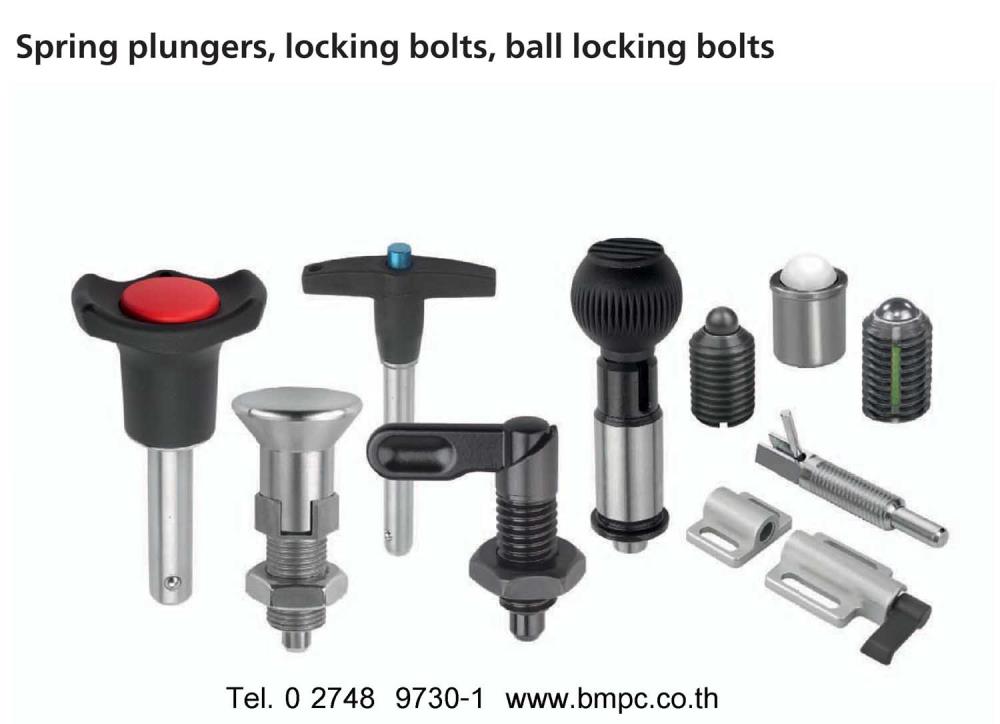 Kipp clamp lever, ด้ามขัน, Ball plunger, สกรูตัวหนอนปลายลูกปืน, locking bolt, Hand wheel, Hoist ring