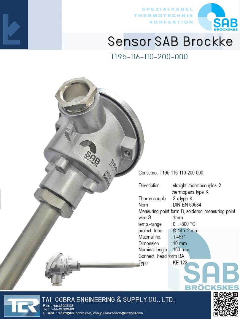 SAB thermocouples,SAB,sensor,brockke,SAB,Instruments and Controls/Sensors