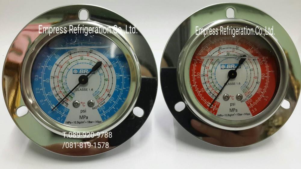 เกจน์วัดน้ำยา Hi-Low R22,R134A,R404a,R407c,gauges,BR LINE,Instruments and Controls/Gauges