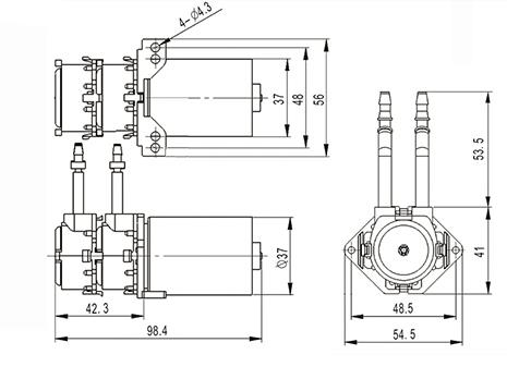 ปั๊มโดสซิ่ง 2 หัว DC12V,12-155 ml/min