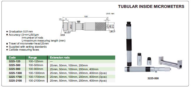 TUBOLAR INSIDE MICROMETER,micrometers ,INSIZE,Instruments and Controls/Micrometers