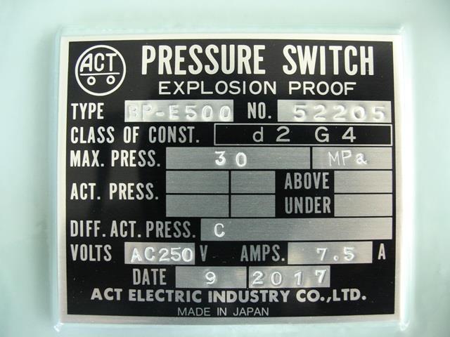 ACT Pressure Switch BP-E500-300-C