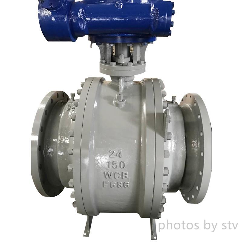 Ball Valve Full Bore Floating Flange Ansi 150# ,RF ,24” Carbon Steel, Gear Box,Cast Steel Trunnion Mounted Ball Valve, 24 Inch  Flange Ball Valve, RF Trunnion Mounted Ball Valve, WCB Ball Valve With Gear Box,China Trunnion Mounted Ball Valve Factory,stv,Pumps, Valves and Accessories/Valves/Ball Valves
