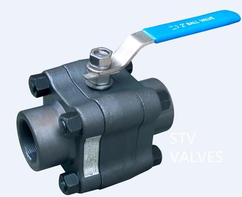 3Pc Reduce Port 2500LB Forged Ball Valve,3/8x1/2,A105,BW End