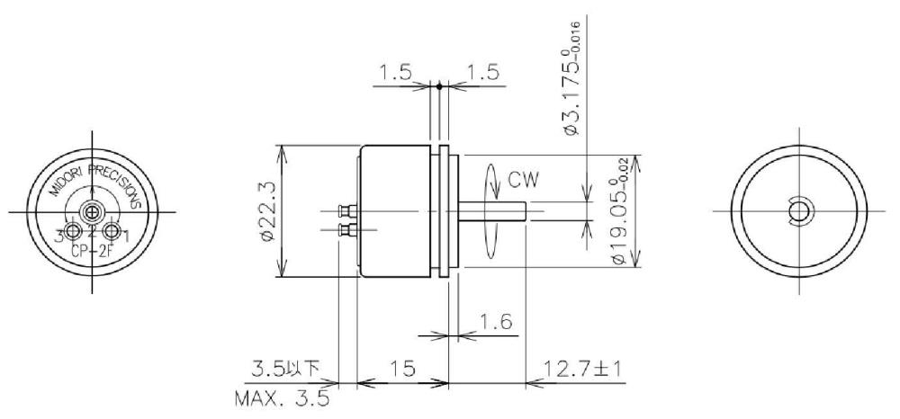 MIDORI Angle Sensor CP-2FK(b), 5k