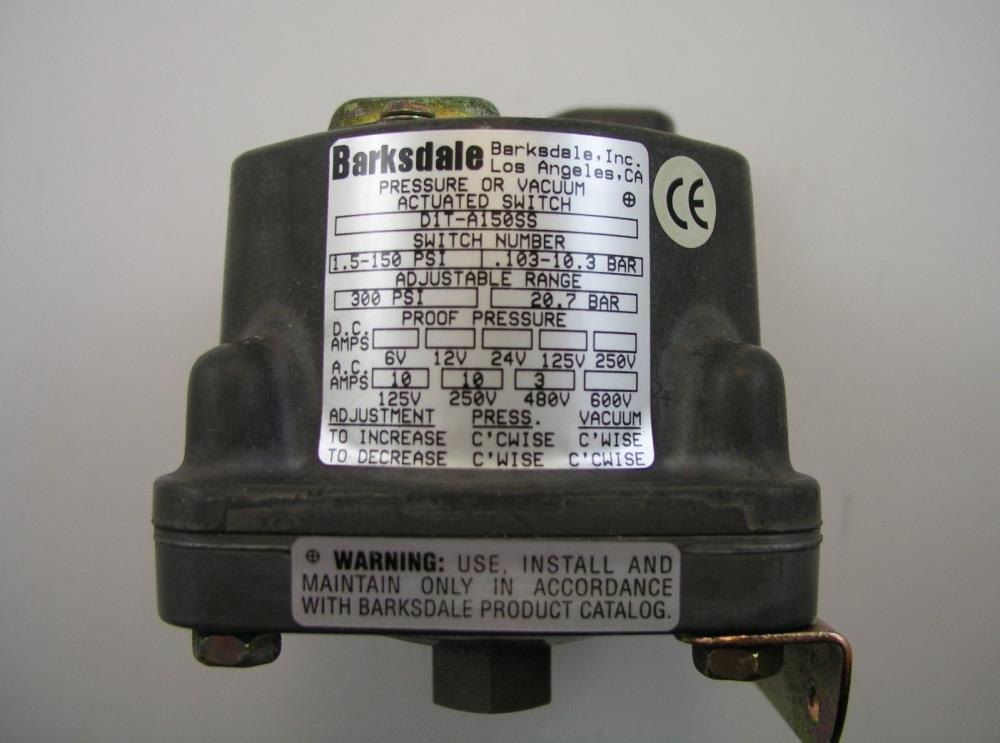 Barksdale D1T-A150 Pressure Switch,Pressure Switch, Pressure Control, Switch,  BARKSDALE, Air Pressure Switch,Barksdale,Instruments and Controls/Measurement Services