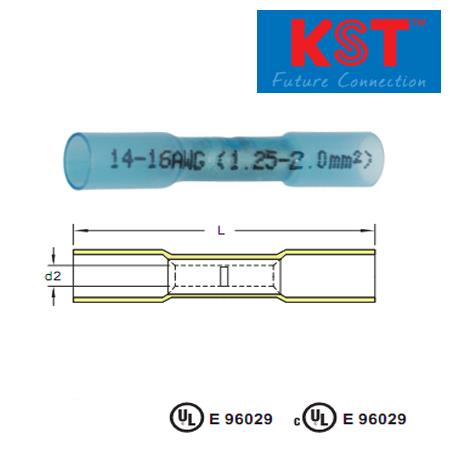 สลิปหุ้ม  ( ชนิดท่อหดกันน้ำ )  Heat shrinkable-butt splice connectors ht ( tubular type ),สลิปหุ้ม,ชนิดท่อหดกันน้ำ,ข้อต่อสายไฟใต้น้ำของสระว่ายน้ำ,สลิปหุ้มกันน้ำ,BHT1,BHT2,BHT5,KST,Automation and Electronics/Electronic Components/Terminals