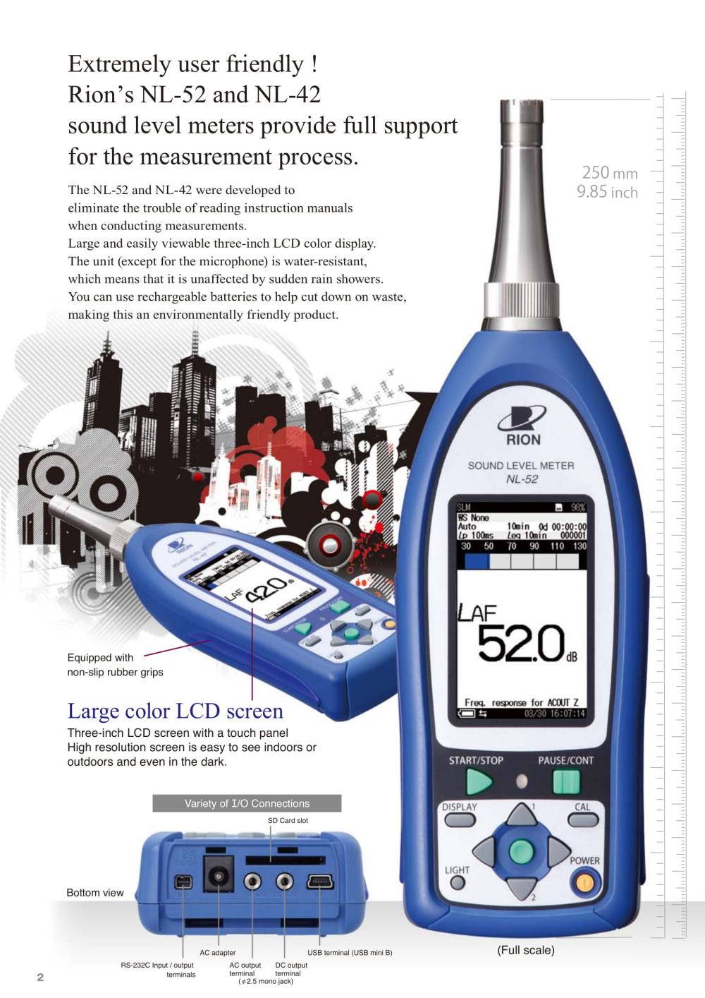 เครื่องวิเคราะห์เสียง NL-52  (Sounds Level Meter) มาตรฐาน Class I,เครื่องวิเคราะห์เสียง,Sounds Level Meter,RION,Instruments and Controls/Test Equipment