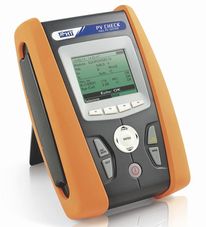 PVCHECKS : เครื่องทดสอบมาตราฐานความปลอดภัยทางไฟฟ้าระบบโซล่าเซล, ทดสอบฉนวน 1000VD,PVCHECKS,HT ITALIA,เครื่องวัดค่าพลังงานของโซล่าเซล,Meter for safety functionality and performance on PV plants,Meter for safety test,HT ITALIA,Instruments and Controls/Test Equipment