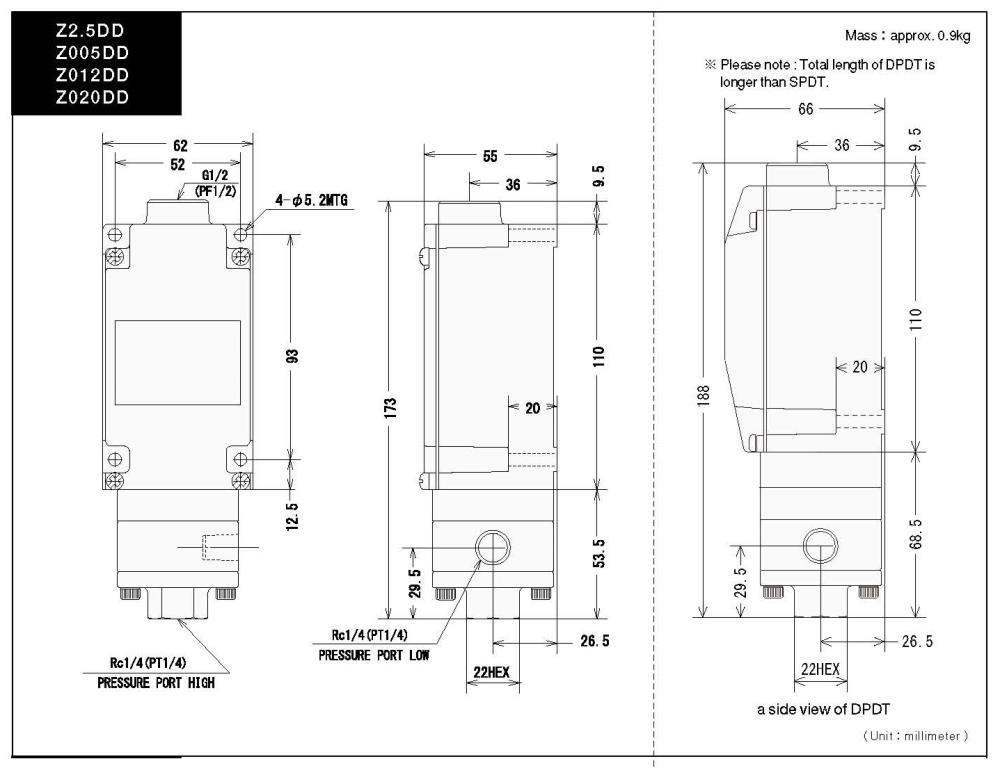 TAIHEI BOEKI Differential Pressure Switch Z-DD Series
