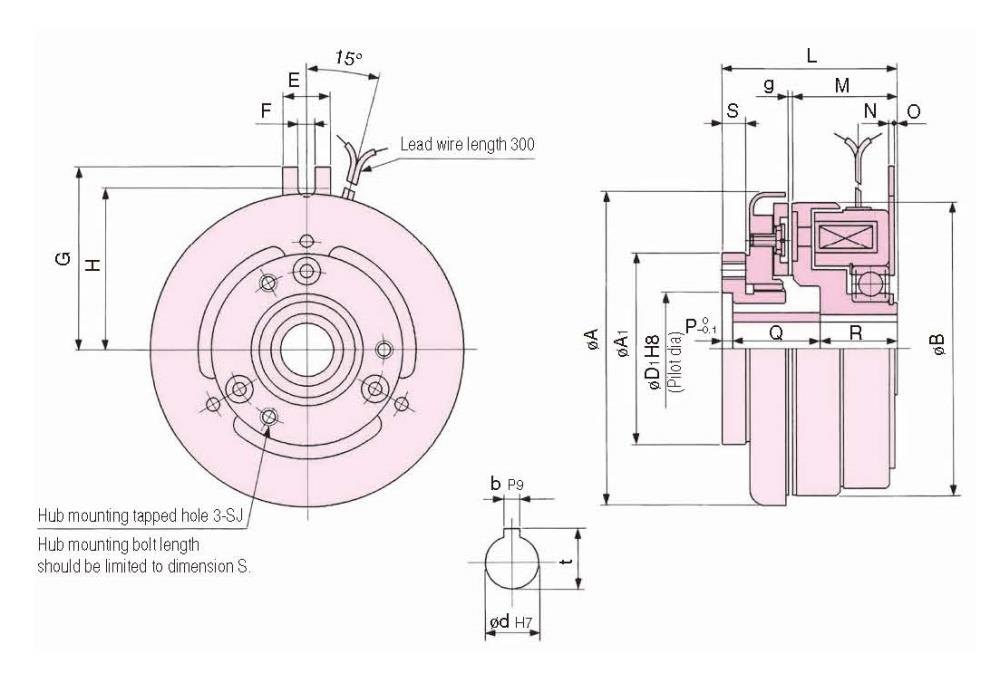 SINFONIA Electromagnetic Clutch JC-0.6,JC-0.6, SINFONIA, SHINKO, Electric Clutch, Magnetic Clutch, Electromagnetic Clutch,SINFONIA,Machinery and Process Equipment/Brakes and Clutches/Clutch