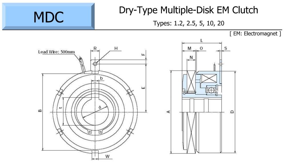 OGURA Electromagnetic Clutch MDC 1.2, 2.5, 5, 10, 20 Series