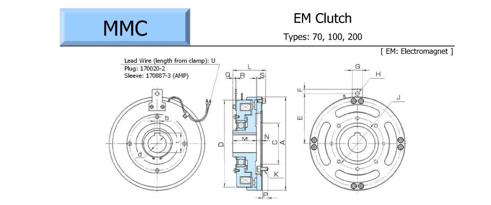 OGURA Electromagnetic Clutch MMC 70E, 100E Series