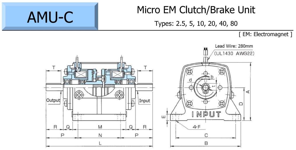 OGURA Electromagnetic Clutch/Brake Unit AMU-C Series
