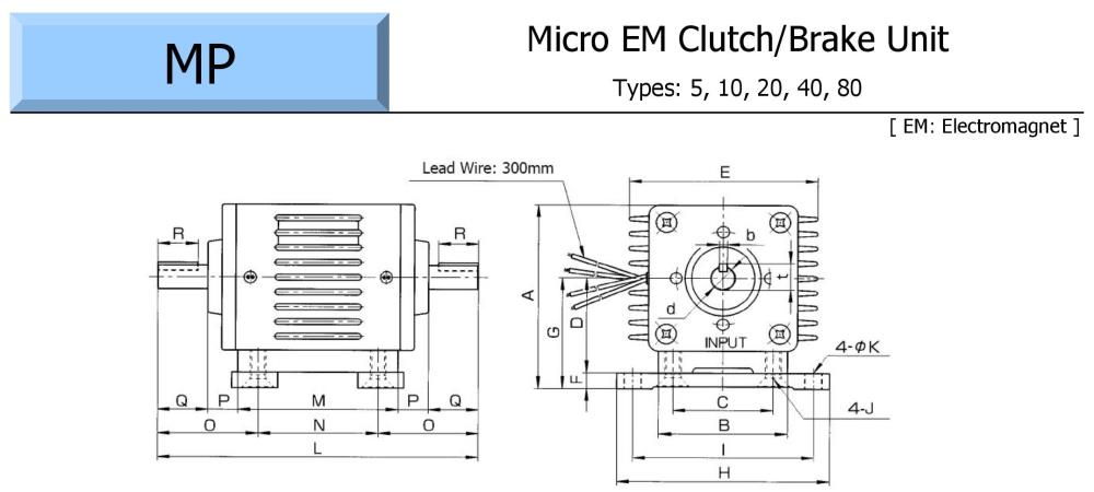 OGURA Electromagnetic Clutch/Brake Unit MP 5, 10, 20, 40, 80 Series