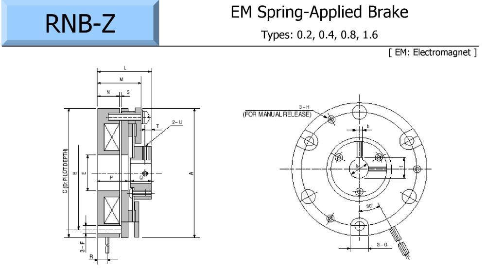 OGURA Electromagnetic Spring-Applied Brake RNB-ZG Series