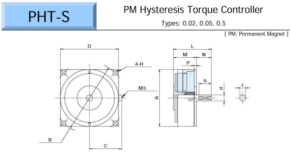 OGURA Hysteresis Brake PHT 0.02S, 0.05S, 0.5S Series