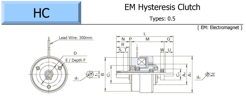 OGURA Electromagnetic Hysteresis Clutch HC 0.5
