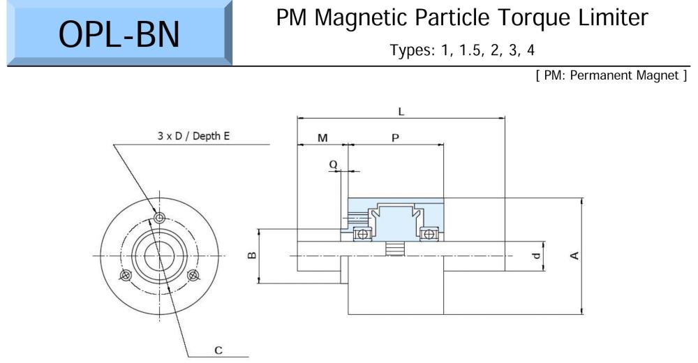 OGURA PM Magnetic Particle Torque Limiter OPL-BN Series