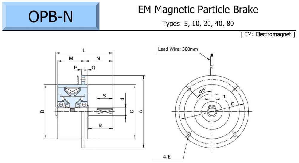 OGURA Magnetic Particle Brake OPB 5N, 10N, 20N, 40N, 80N Series