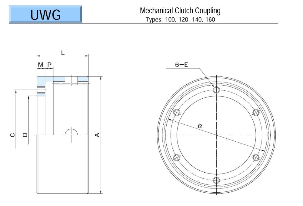 OGURA Mechanical Clutch Coupling UWG Series,UWG 100, UWG 120, UWG 140, UWG 160, OGURA, Coupling, Clutch Coupling, Mechanical Clutch Coupling,OGURA,Machinery and Process Equipment/Brakes and Clutches/Clutch