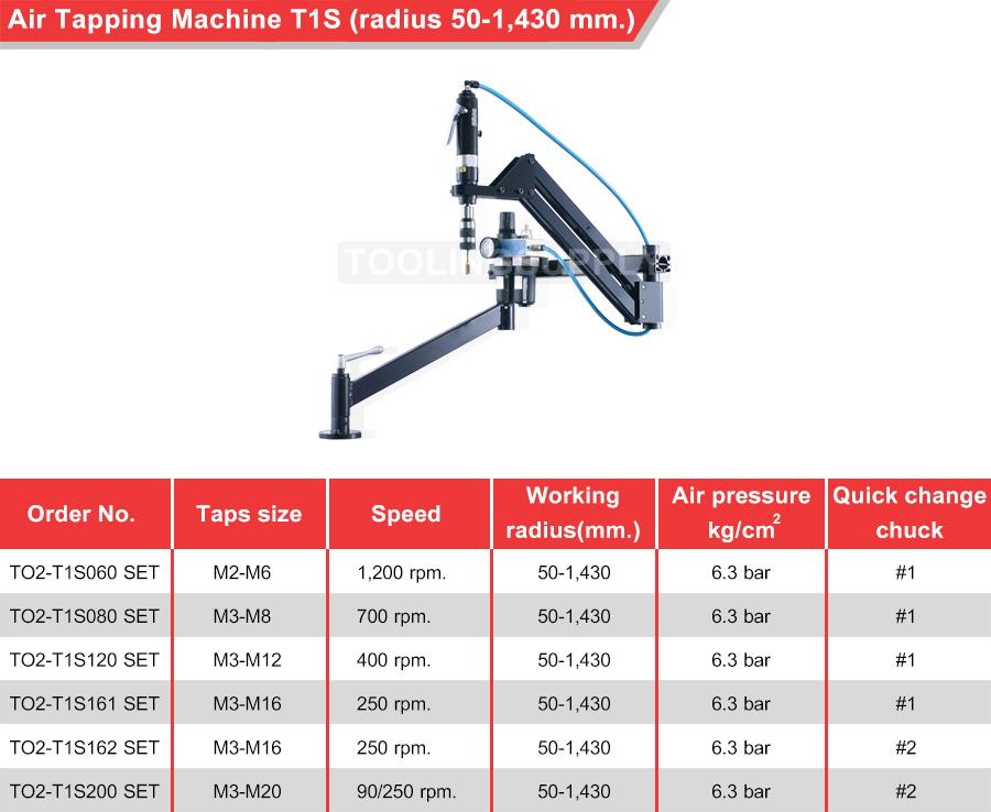 Air Tapping Machine (T1S radius 50-1,430 mm.)