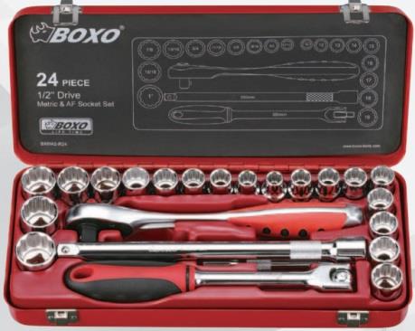 BOXO ชุดลูกบ๊อก 1/2" 24 ตัว/ชุด รุ่น BXM42-R24,ชุดลูกบ๊อก ชุดบ๊อก BOXSET SOCKETSET ลูกบ๊อกซ์ ชุดลูกบ๊อกซ์ ,BOXO,Tool and Tooling/Tool Sets