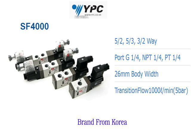 SF2101-IP-SC1-CN1-220V YPC Solenoid valve 5/2 Size 1/8" Flow 700 l/min ที่ 0.1-10 Bar(kg/cm2) 150psi จากเกาหลี ส่งฟรีทั่วประเทศ