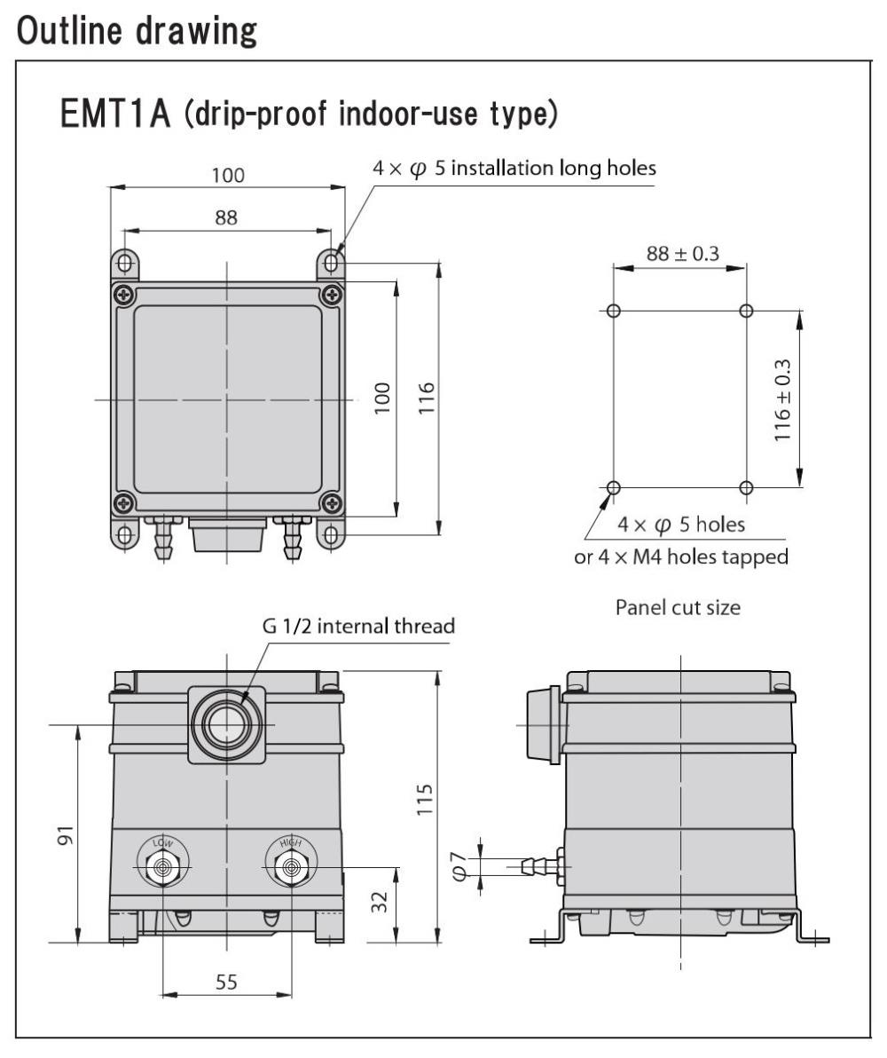 MANOSYS Pressure Transmitter EMT1A0FV Series