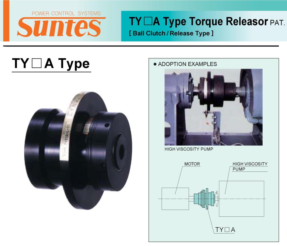SUNTES Torque Releaser TY-A-G Series,TY30A-G-01, TY30A-G-01G, TY40A-G-01, TY40A-G-01G, TY50A-G-01, TY50A-G-01G, TY65A-G-01, TY65A-G-01G, TY85A-G-01, TY85A-G-01G, SUNTES, SANYO, SANYO SHOJI, Torque Releaser, Clutch, Ball Clutch, SUNTES Torque Releaser, SANYO Torque Releaser, SANYO SHOJI Torque Releaser,SUNTES,Machinery and Process Equipment/Brakes and Clutches/Clutch