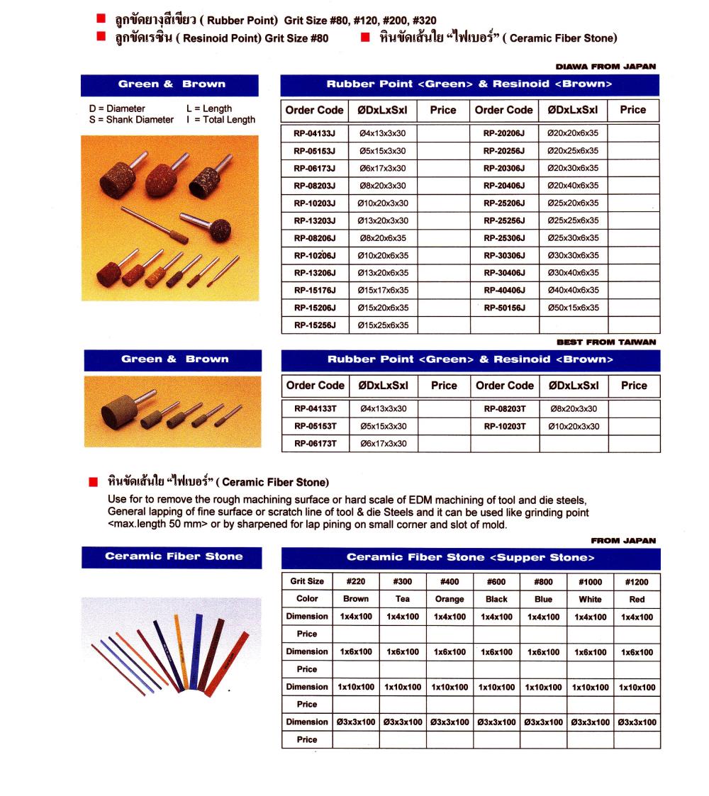 Rubber Point and Ceramic Fiber Stone,Diamond Mounted Point, Abrasive Point, หัวเจียรเพชร, ตะไบเพชร, หัวขัดเพชร ,PAIIYA and HAMAN,Machinery and Process Equipment/Abrasive and Grinding Wheels