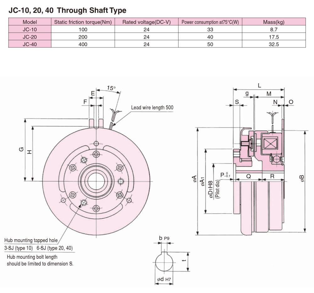 SINFONIA Electromagnetic Clutch JC-10, JC-20, JC-40 Series,JC-10, JC-20, JC-40, SINFONIA, SHINKO, Magnetic Clutch, Electric Clutch, Electromagnetic Clutch,SINFONIA, SHINKO,Machinery and Process Equipment/Brakes and Clutches/Clutch