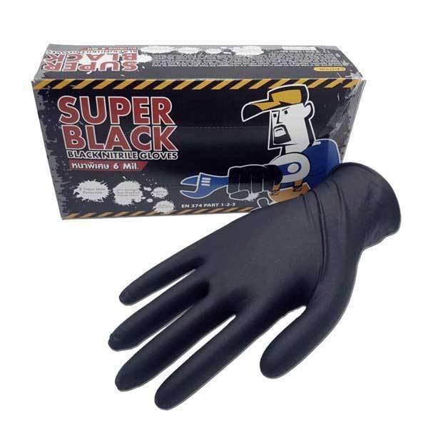 ถุงมือไนไตรสีดำ,ถุงมือไนไตรสีดำ,Super Black,Plant and Facility Equipment/Safety Equipment/Gloves & Hand Protection