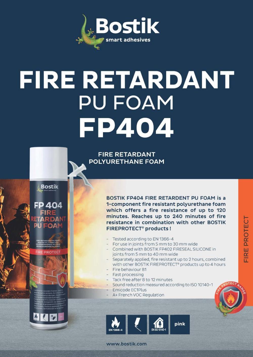 วัสดุป้องกันไฟลาม โฟมกันไฟ Bostik FP404 Fire Retardent PU Foam