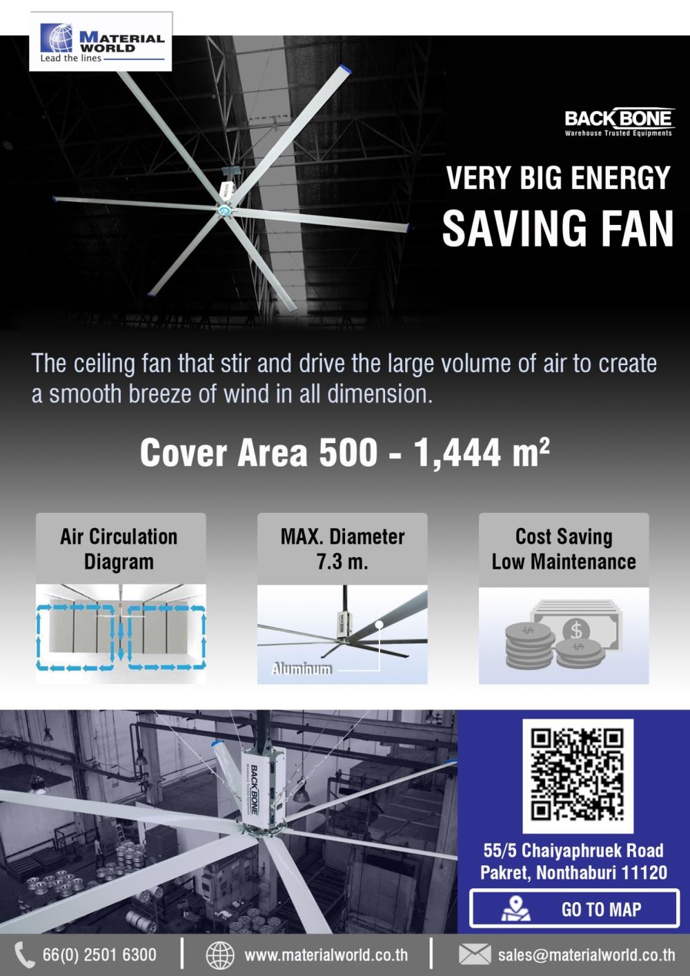 Very Big Enerfy Saving Fan พัดลมเพดานขนาดใหญ่,พัดลมขนาดใหญ่,BACKBONE,Energy and Environment/Energy Projects