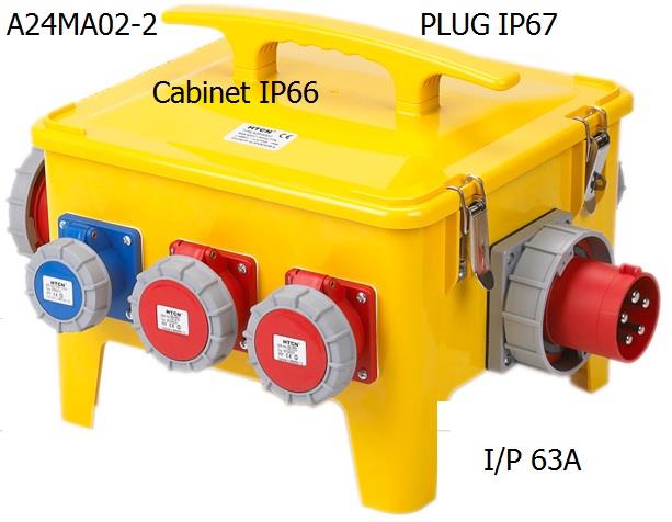 ปลั๊กไฟสนามกันน้ำ IP67 (กล่อง IP55)