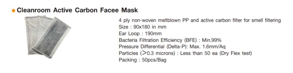 Face Mask Earloop 4ply Carbon ผ้าปิดจมูก 4 ชั้นคาร์บอน มีสินค้าในสต๊อก